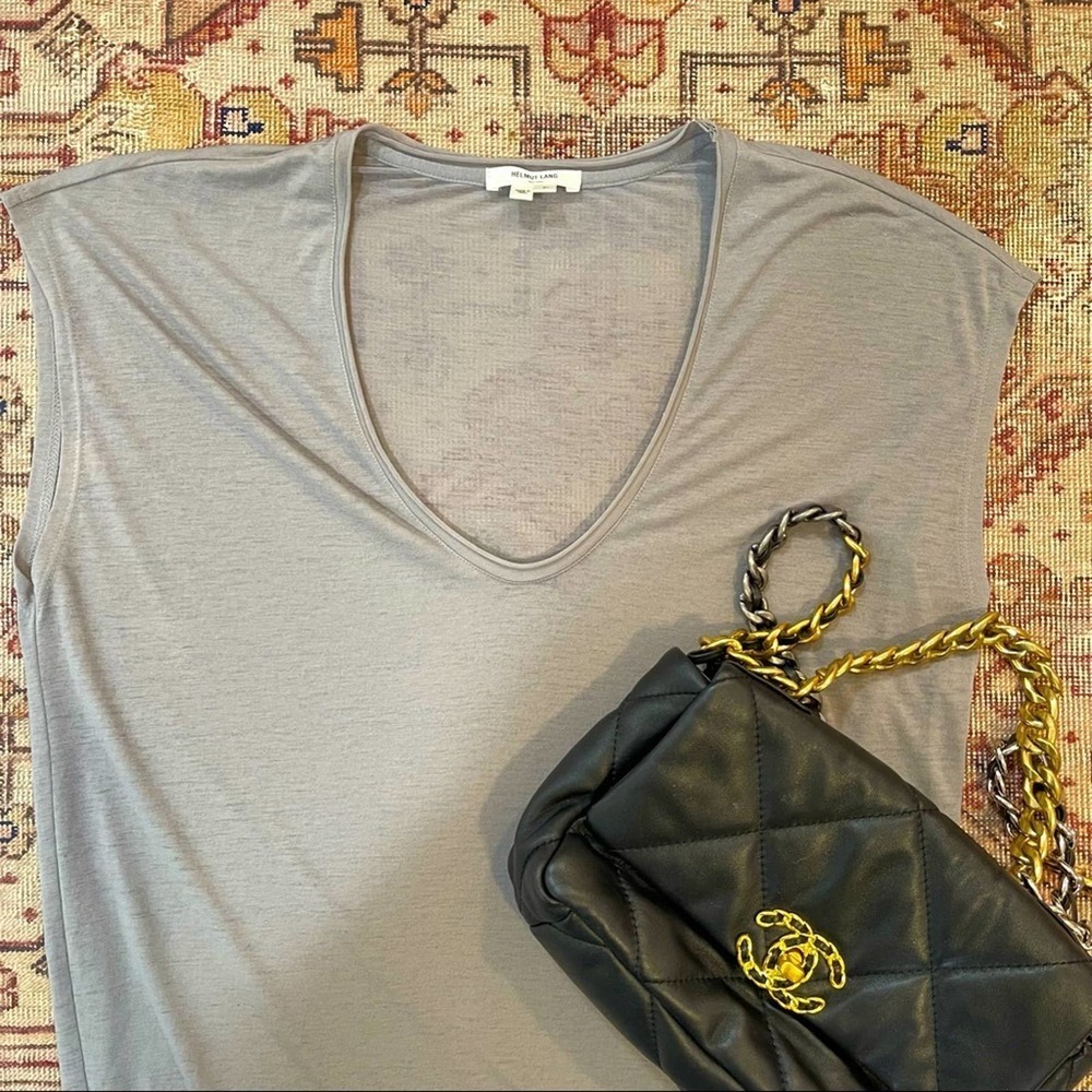 Helmut lang petite small grey sleeveless tunic